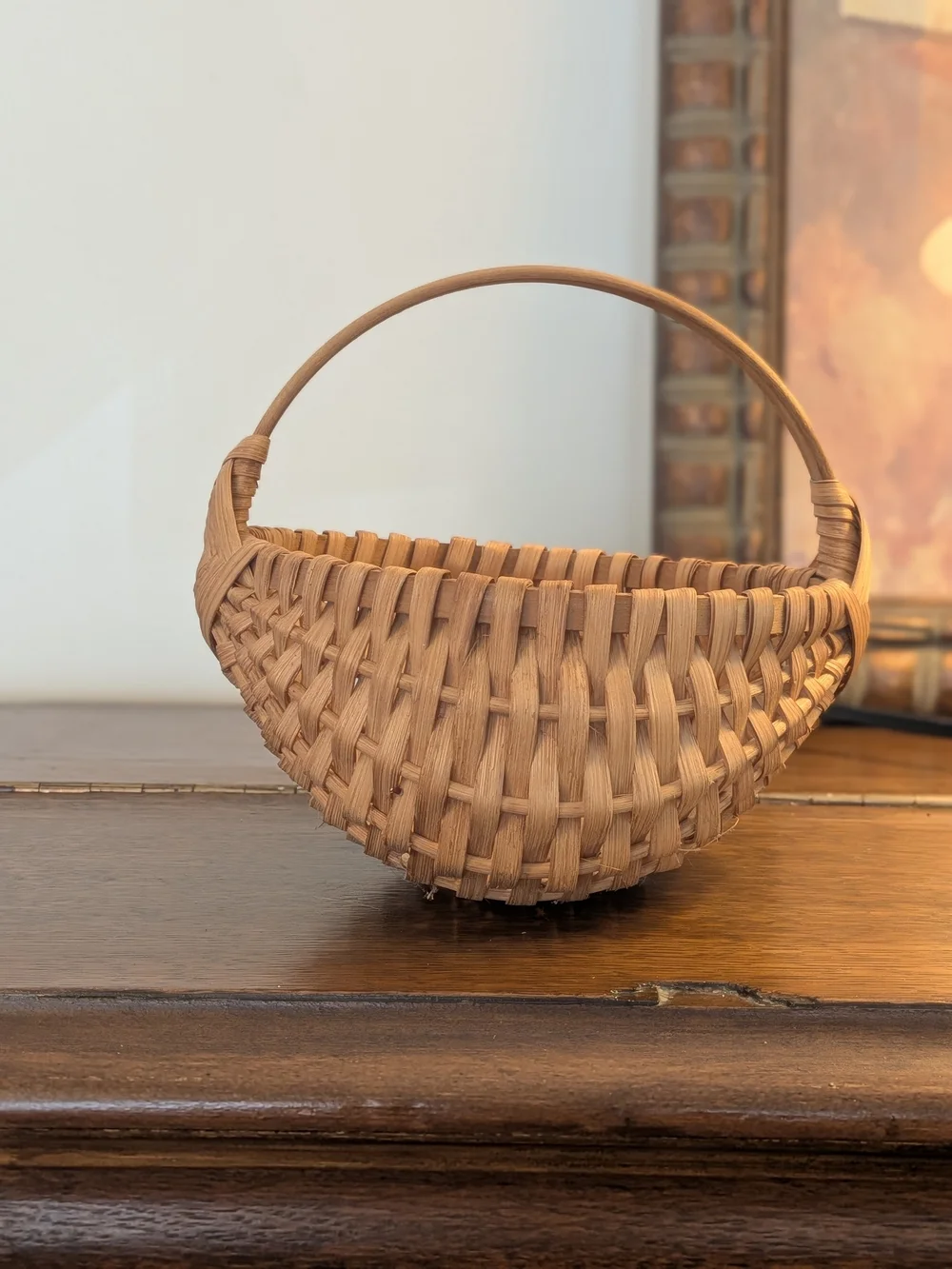 NC Artisan Hand Woven Wood Splint Melon Basket